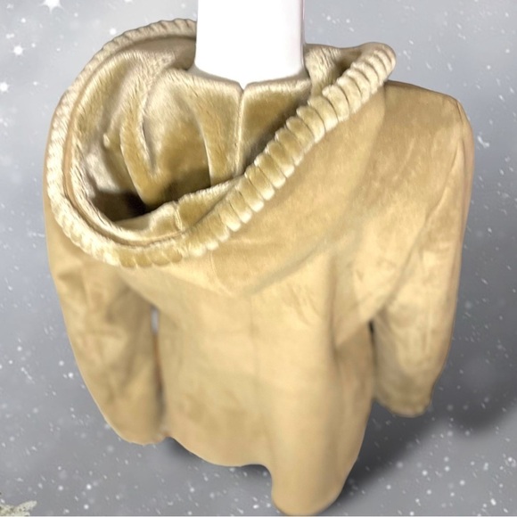 Jones New York Faux Suede / Fur Hooded Toggle Button Coat Size Medium - Picture 8 of 16